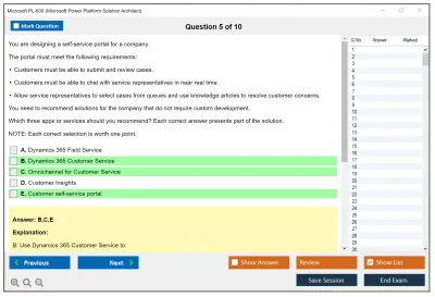 Microsoft PL-600 Microsoft Power Platform Solution Architect Practice test exam simulator test engine exam Prep practice test questions answers Image 5