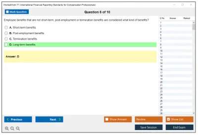 WorldatWork T7 International Financial Reporting Standards for Compensation Professionals Exam Practice test exam simulator test engine exam Prep practice test questions answers Image 6