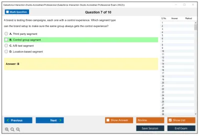 Salesforce Interaction-Studio-Accredited-Professional Salesforce Interaction Studio Accredited Professional Practice test exam simulator test engine exam Prep practice test questions answers Image 7