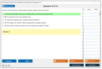 Cloud Security Alliance CCSK Certificate of Cloud Security Knowledge (v5.0) Practice test exam simulator test engine exam Prep practice test questions answers Image 10