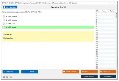 SAP C_TS450_2021 SAP Certified Application AssociateSAP S/4HANA Sourcing and ProcurementUpskilling for ERP Experts Practice test exam simulator test engine exam Prep practice test questions answers Image 7