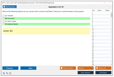 SAP C_TS411_2021 SAP Certified Application Associate - SAP S/4HANA R&D Engineering Practice test exam simulator test engine exam Prep practice test questions answers Image 4