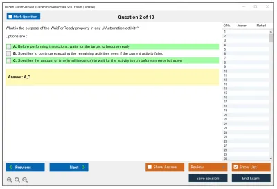 UiPath UiPath-RPAv1 UiPath RPA Associate v1.0 Exam (UiRPA) Practice test exam simulator test engine exam Prep practice test questions answers Image 2