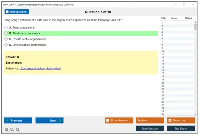 IAPP CIPP-A Certified Information Privacy Professional/Asia (CIPP/A) Practice test exam simulator test engine exam Prep practice test questions answers Image 7