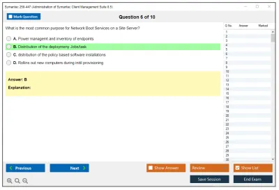 Symantec 250-447 Administration of Symantec Client Management Suite 8.5 Practice test exam simulator test engine exam Prep practice test questions answers Image 6