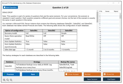 Microsoft 70-764 Administering a SQL Database Infrastructure Practice test exam simulator test engine exam Prep practice test questions answers Image 2