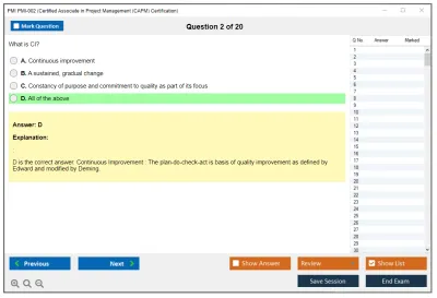 PMI PMI-002 Certified Associate in Project Management (CAPM) Certification Practice test exam simulator test engine exam Prep practice test questions answers Image 2