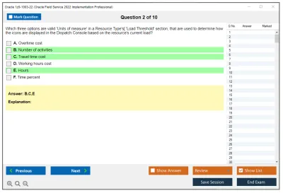 Oracle 1z0-1003-22 Oracle Field Service 2022 Implementation Professional Practice test exam simulator test engine exam Prep practice test questions answers Image 2