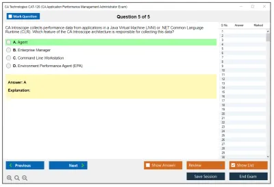 CA Technologies CAT-120 CA Application Performance Management Administrator Exam Practice test exam simulator test engine exam Prep practice test questions answers Image 5