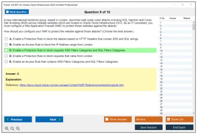 Oracle 1z0-997-20 Oracle Cloud Infrastructure 2020 Architect Professional Practice test exam simulator test engine exam Prep practice test questions answers Image 9