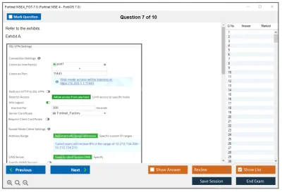Fortinet NSE4_FGT-7.0 Fortinet NSE 4 - FortiOS 7.0 Practice test exam simulator test engine exam Prep practice test questions answers Image 7