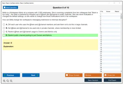 Slack Slack-Certified-Admin Slack Certified Admin Exam Practice test exam simulator test engine exam Prep practice test questions answers Image 8