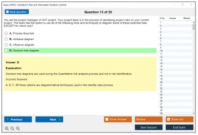 Isaca CRISC Certified in Risk and Information Systems Control Practice test exam simulator test engine exam Prep practice test questions answers Image 13