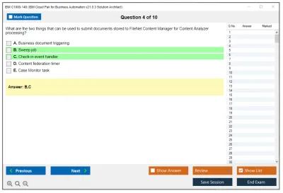 IBM C1000-148 IBM Cloud Pak for Business Automation v21.0.3 Solution Architect Practice test exam simulator test engine exam Prep practice test questions answers Image 4