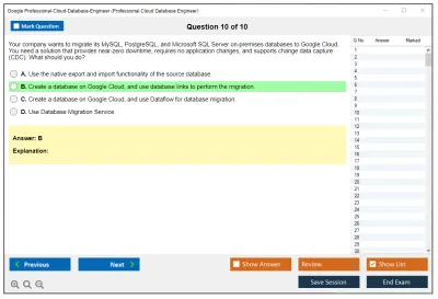 Google Professional-Cloud-Database-Engineer Google Cloud Certified - Professional Cloud Database Engineer Practice test exam simulator test engine exam Prep practice test questions answers Image 10