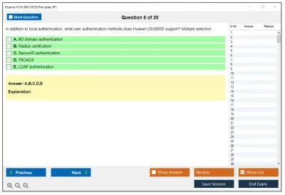 Huawei H19-366 HCS-Pre-sales IP Practice test exam simulator test engine exam Prep practice test questions answers Image 6
