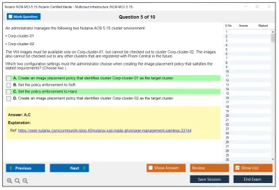 Nutanix NCM-MCI-5.15 Nutanix Certified Master - Multicloud Infrastructure (NCM-MCI) 5.15 Practice test exam simulator test engine exam Prep practice test questions answers Image 5