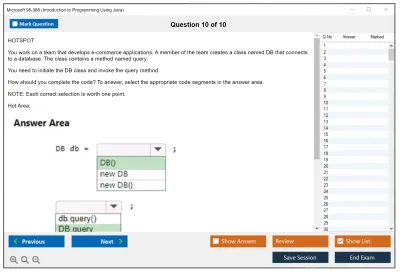 Microsoft 98-388 Introduction to Programming Using Java Practice test exam simulator test engine exam Prep practice test questions answers Image 10