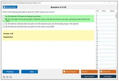 Huawei H12-261_V3.0 HCIE-Routing & Switching (Written) V3.0 Practice test exam simulator test engine exam Prep practice test questions answers Image 9
