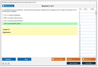 IBM P9530-039 IBM WebSphere MQ Technical Sales Mastery Test v2 Practice test exam simulator test engine exam Prep practice test questions answers Image 3