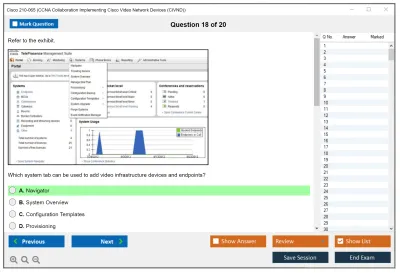 Cisco 210-065 CCNA Collaboration Implementing Cisco Video Network Devices (CIVND) Practice test exam simulator test engine exam Prep practice test questions answers Image 18