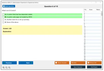 Salesforce ADM-211 Administration Essentials for Experienced Admin Practice test exam simulator test engine exam Prep practice test questions answers Image 6