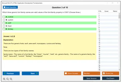 Microsoft 98-375 HTML5 Application Development Fundamentals Practice test exam simulator test engine exam Prep practice test questions answers Image 3