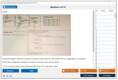 Juniper JN0-664 Service Provider Professional (JNCIP-SP) Practice test exam simulator test engine exam Prep practice test questions answers Image 4