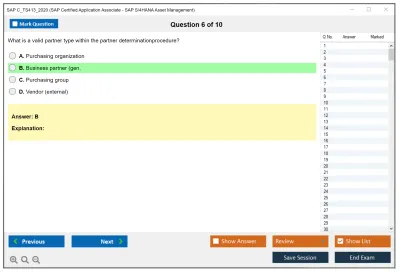 SAP C_TS413_2020 SAP Certified Application Associate - SAP S/4HANA Asset Management Practice test exam simulator test engine exam Prep practice test questions answers Image 6