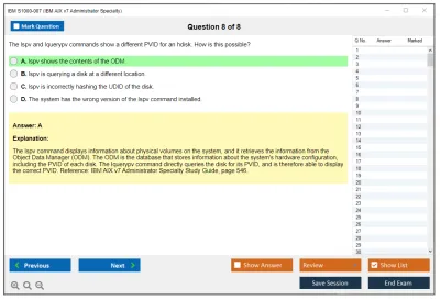 IBM S1000-007 IBM AIX v7 Administrator Specialty Practice test exam simulator test engine exam Prep practice test questions answers Image 8
