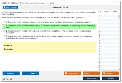 VCE 210-010 VCE Vblock™ Systems Deployment and Implementation - Core Exam Practice test exam simulator test engine exam Prep practice test questions answers Image 7