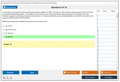 Salesforce B2C-Commerce-Architect Salesforce Certified B2C Commerce Architect Practice test exam simulator test engine exam Prep practice test questions answers Image 6