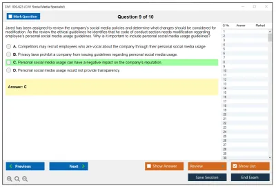 CIW 1D0-623 Social Media Strategist Practice test exam simulator test engine exam Prep practice test questions answers Image 9