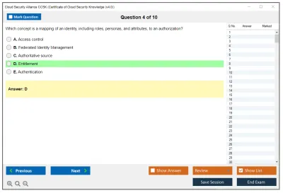 Cloud Security Alliance CCSK Certificate of Cloud Security Knowledge (v5.0) Practice test exam simulator test engine exam Prep practice test questions answers Image 4