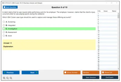 IBM C7010-013 IBM Curam V6.0.5 Business Analysis and Design Practice test exam simulator test engine exam Prep practice test questions answers Image 9