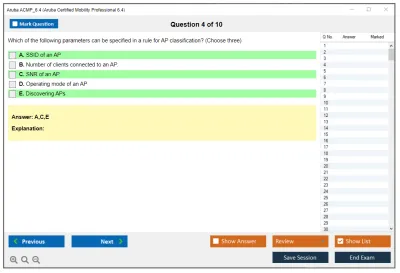 Aruba ACMP_6.4 Aruba Certified Mobility Professional 6.4 Practice test exam simulator test engine exam Prep practice test questions answers Image 4