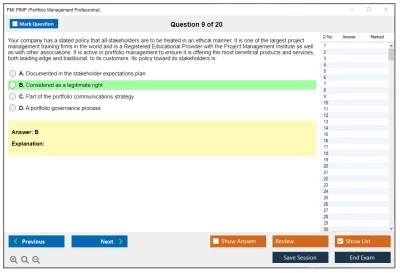 PMI PfMP Portfolio Management Professional (PfMP) Practice test exam simulator test engine exam Prep practice test questions answers Image 9