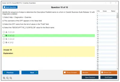 Oracle 1z0-519 Oracle EBS R12.1 Inventory Essentials Practice test exam simulator test engine exam Prep practice test questions answers Image 10