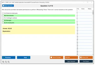 SAP C_THR97_2211 SAP Certified Application AssociateSAP SuccessFactors Onboarding 1H/2022 Practice test exam simulator test engine exam Prep practice test questions answers Image 3
