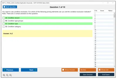 SAP C_TS462_2020 Certified Application Associate - SAP S/4HANA Sales 2020 Practice test exam simulator test engine exam Prep practice test questions answers Image 1