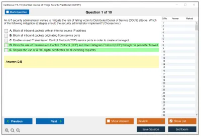 CertNexus ITS-110 Certified Internet of Things Security Practitioner (CIoTSP) Practice test exam simulator test engine exam Prep practice test questions answers Image 1