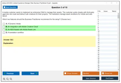 Adobe AD5-E803 Adobe Experience Manager Sites Business Practitioner Expert - Upgrade Practice test exam simulator test engine exam Prep practice test questions answers Image 3