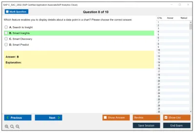 SAP C_SAC_2302 SAP Certified Application AssociateSAP Analytics Cloud Practice test exam simulator test engine exam Prep practice test questions answers Image 8