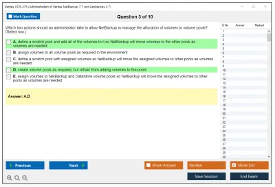 Veritas VCS-275 Administration of Veritas NetBackup 7.7 and NetBackup Appliances 2.7 Practice test exam simulator test engine exam Prep practice test questions answers Image 3
