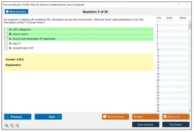 Palo Alto Networks PCNSE Palo Alto Networks Certified Security Engineer (PCNSE) PAN-OS 11.0 Practice test exam simulator test engine exam Prep practice test questions answers Image 5