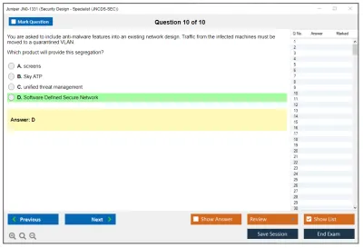 Juniper JN0-1331 Security Design - Specialist (JNCDS-SEC) Practice test exam simulator test engine exam Prep practice test questions answers Image 10