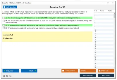 Oracle 1z0-590 Oracle VM 3 for x86 Essentials Practice test exam simulator test engine exam Prep practice test questions answers Image 5
