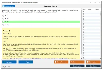 Hortonworks HDPCD Hortonworks Data Platform Certified Developer Practice test exam simulator test engine exam Prep practice test questions answers Image 7