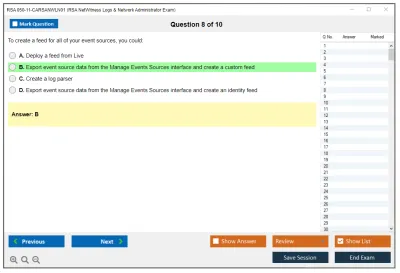 RSA 050-11-CARSANWLN01 RSA NetWitness Logs & Network Administrator Exam Practice test exam simulator test engine exam Prep practice test questions answers Image 8