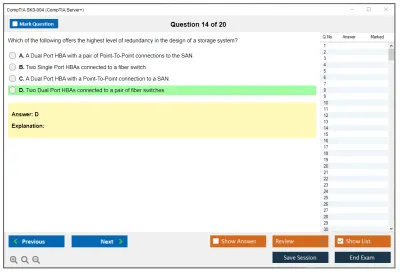 CompTIA SK0-004 CompTIA Server+ Practice test exam simulator test engine exam Prep practice test questions answers Image 14